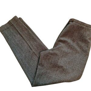 Harvé Benard Sport Women’s 100% Wool Brown Herringbone Trousers, Size 10